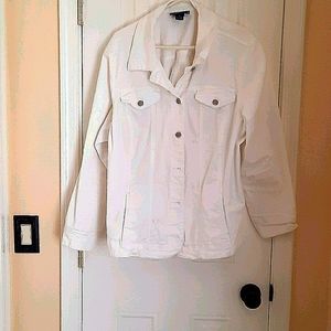 Charter Club White Jeans Jacket, sz 3X